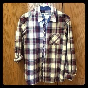 Foxcroft NYC button down plaid shirt